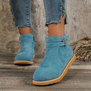 Sky Blue Ankle Boots